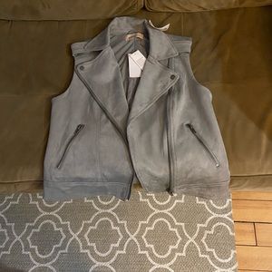 Grey suede vest